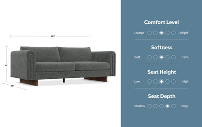 Dark Grey Performance Fabric | Jones 84 inch Sofa in Performance Fabric