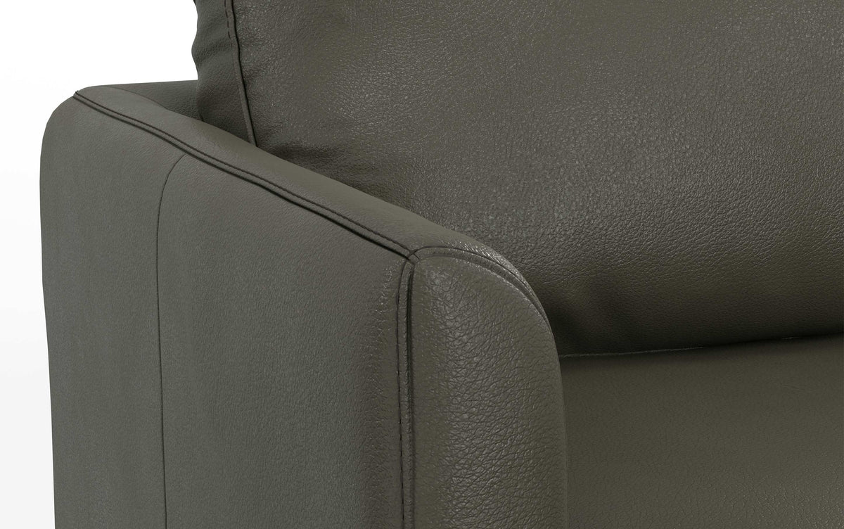 Coal Genuine Top Grain Leather | Livingston 90 inch Mid Century Sofa in Genuine Leather
