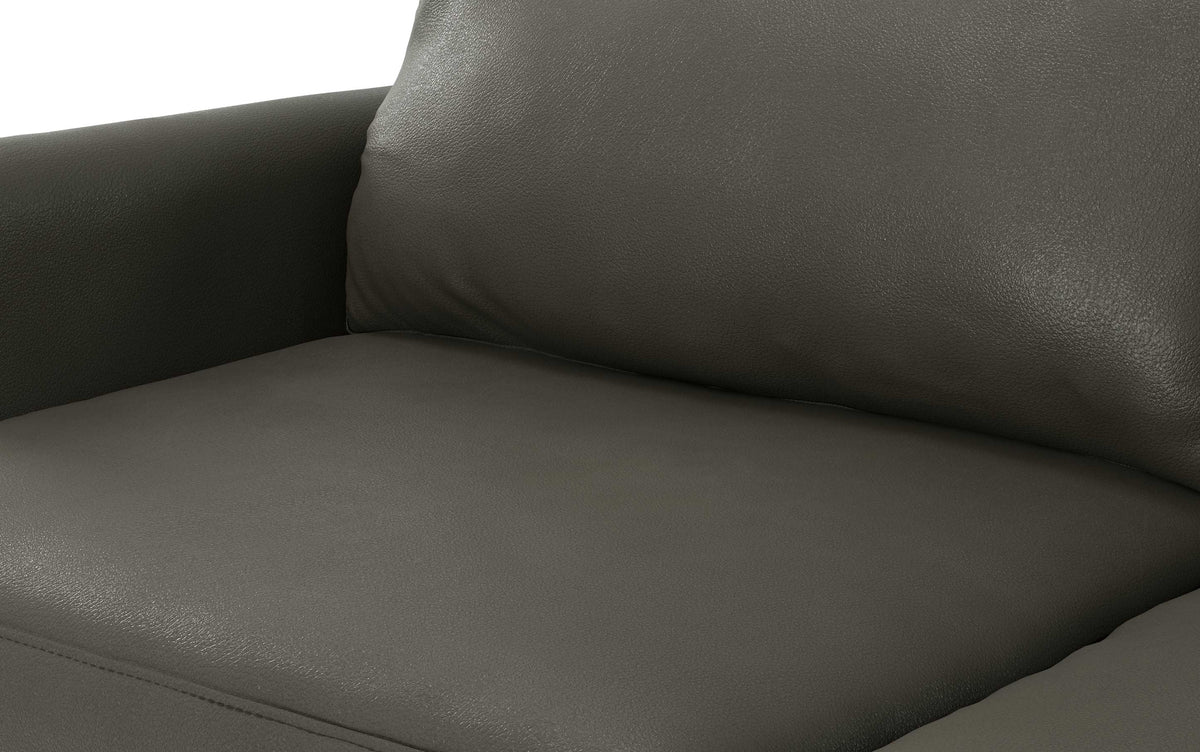 Coal Genuine Top Grain Leather | Livingston 90 inch Mid Century Sofa in Genuine Leather