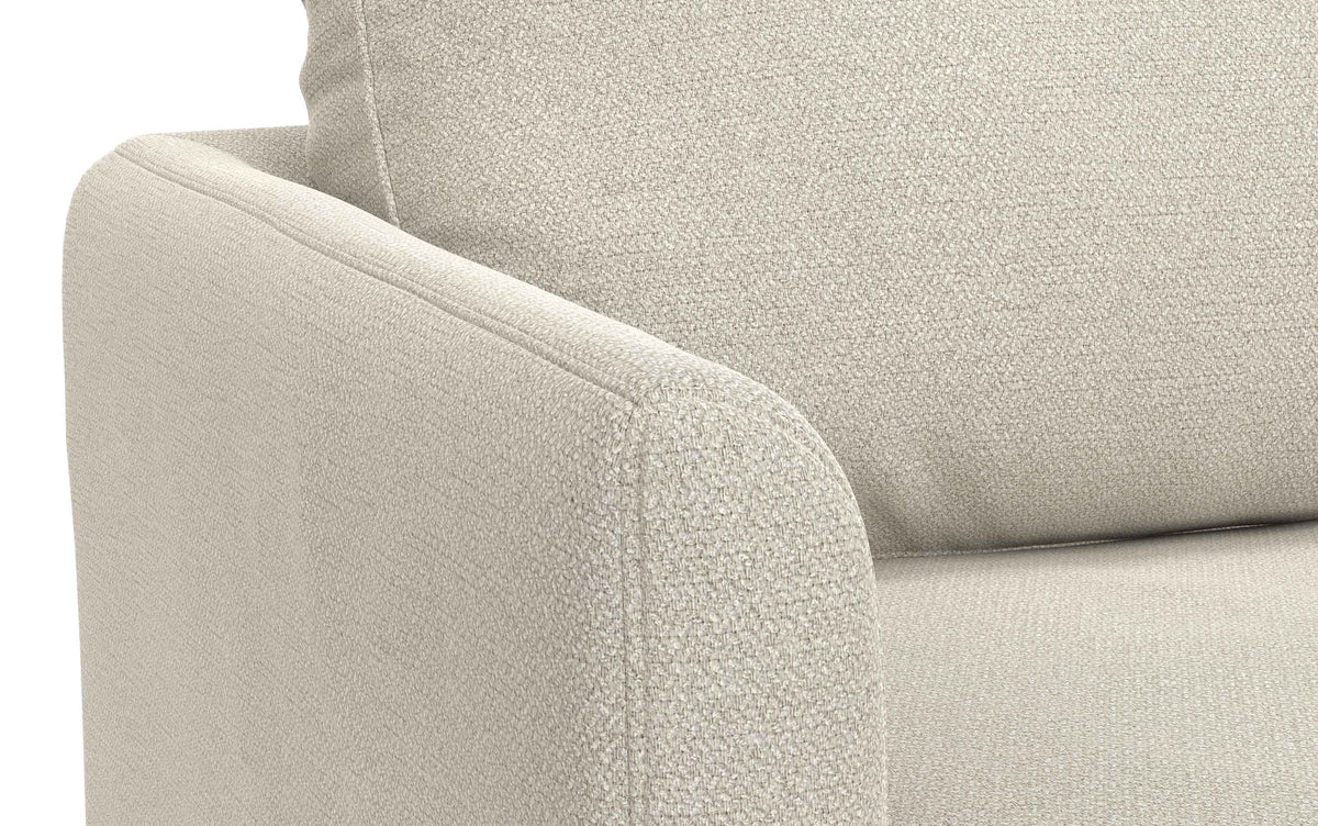 Cream White Woven-Blend Fabric | Livingston 90 inch Mid Century Sofa