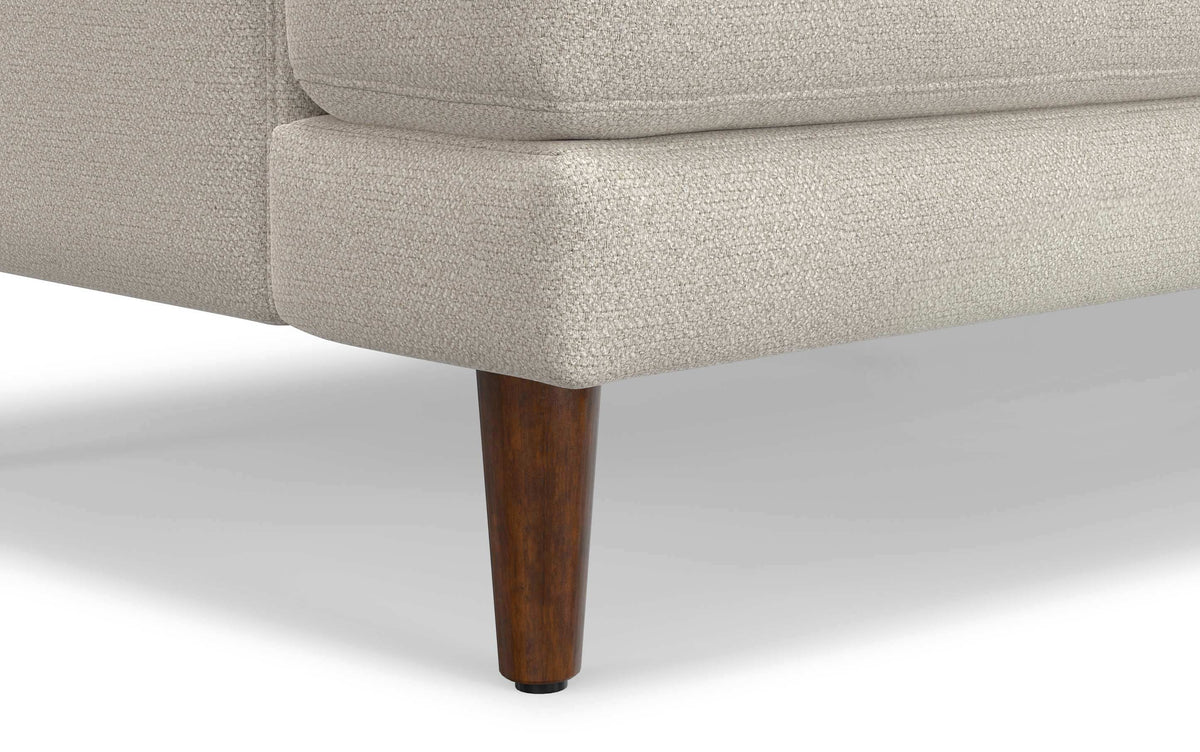 Cream White Woven-Blend Fabric | Livingston 90 inch Mid Century Sofa