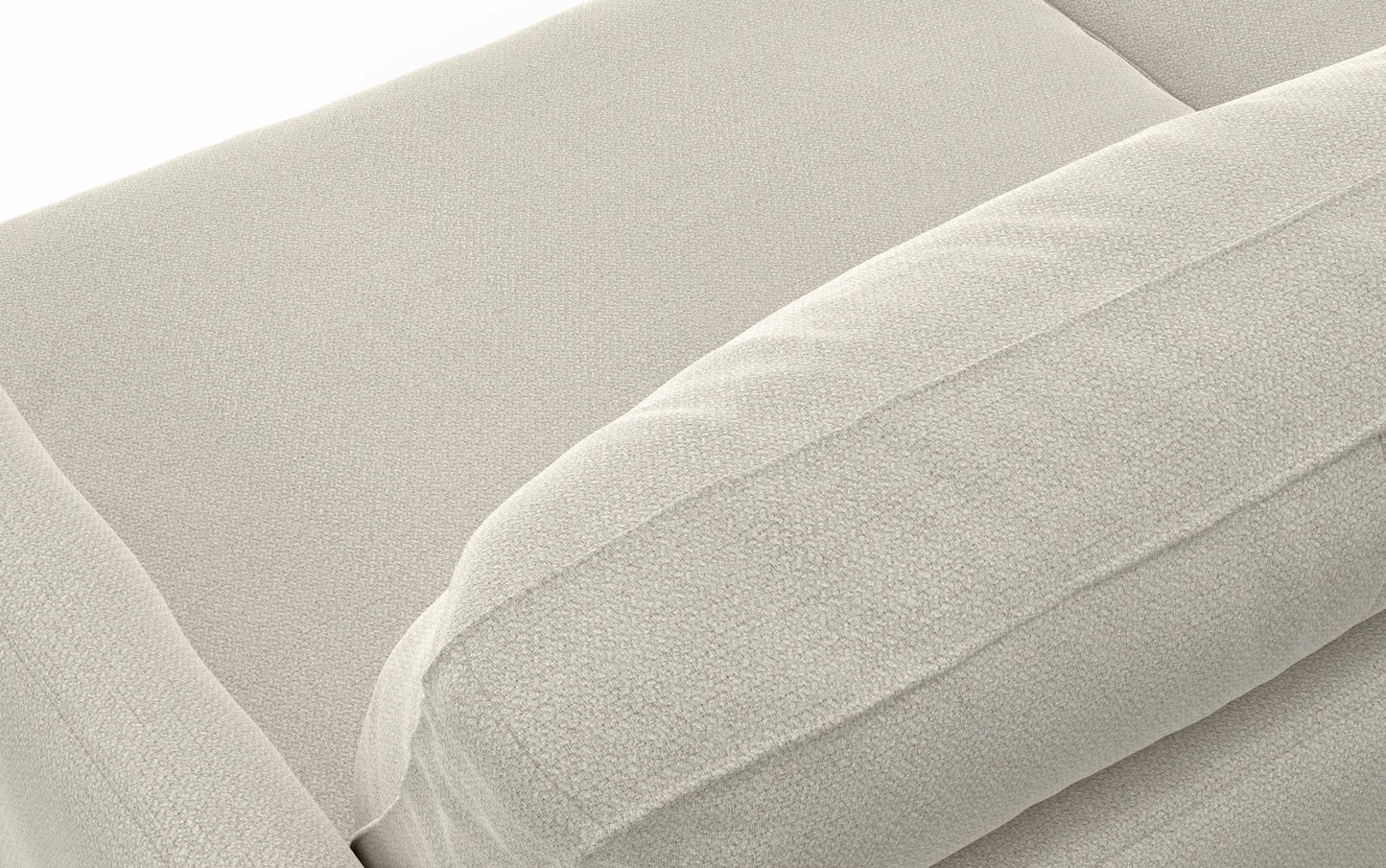 Cream White Woven-Blend Fabric | Livingston 90 inch Mid Century Sofa