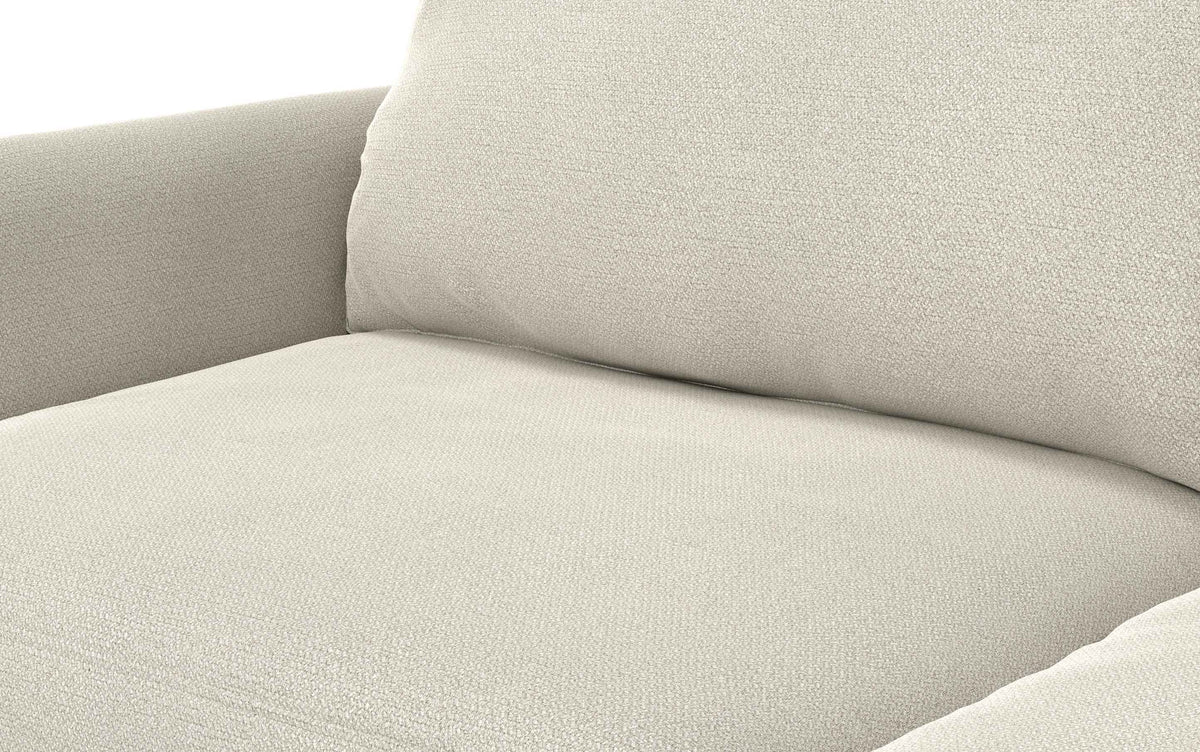 Cream White Woven-Blend Fabric | Livingston 90 inch Mid Century Sofa