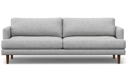 Mist Grey Woven-Blend Fabric | Livingston 90 inch Mid Century Sofa
