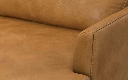 Sienna Genuine Top Grain Leather | Livingston 90 inch Mid Century Sofa in Genuine Leather