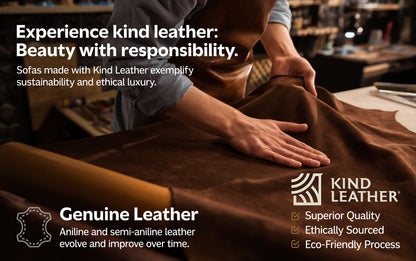 Caramel Brown  Genuine Top Grain Leather | Morrison 72 inch Mid Century Sofa in Genuine Leather