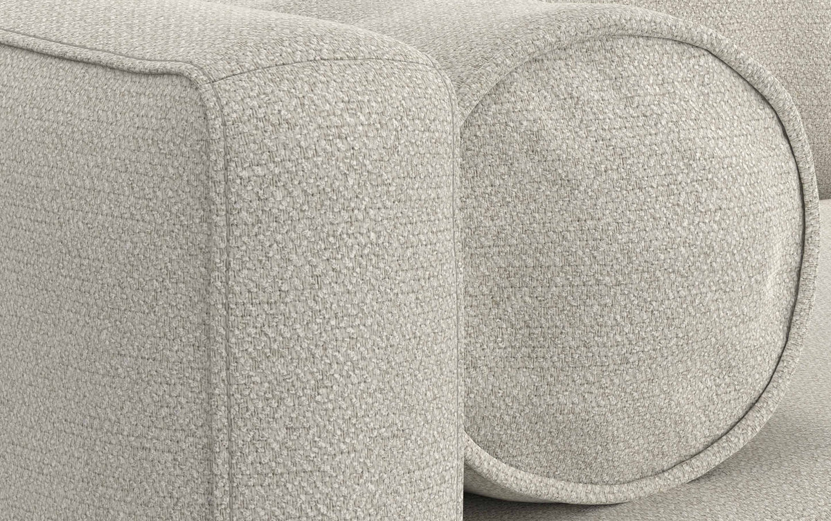 Cream White Woven-Blend Fabric | Morrison 72 inch Mid Century Sofa