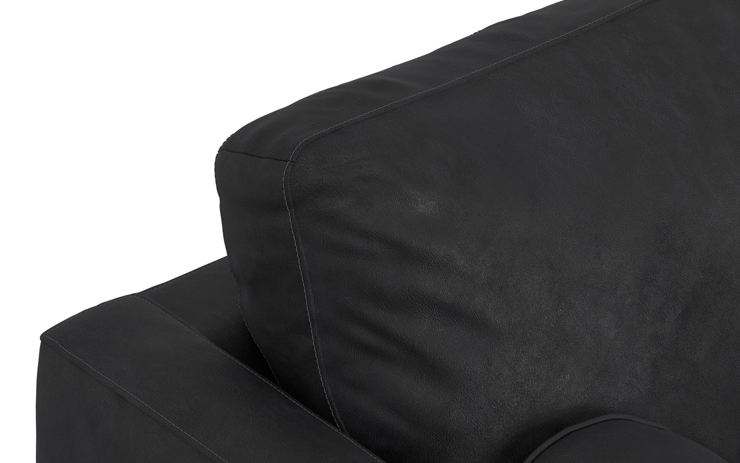 Lead Black Genuine Top Grain Leather | Morrison 72 inch Mid Century Sofa in Genuine Leather