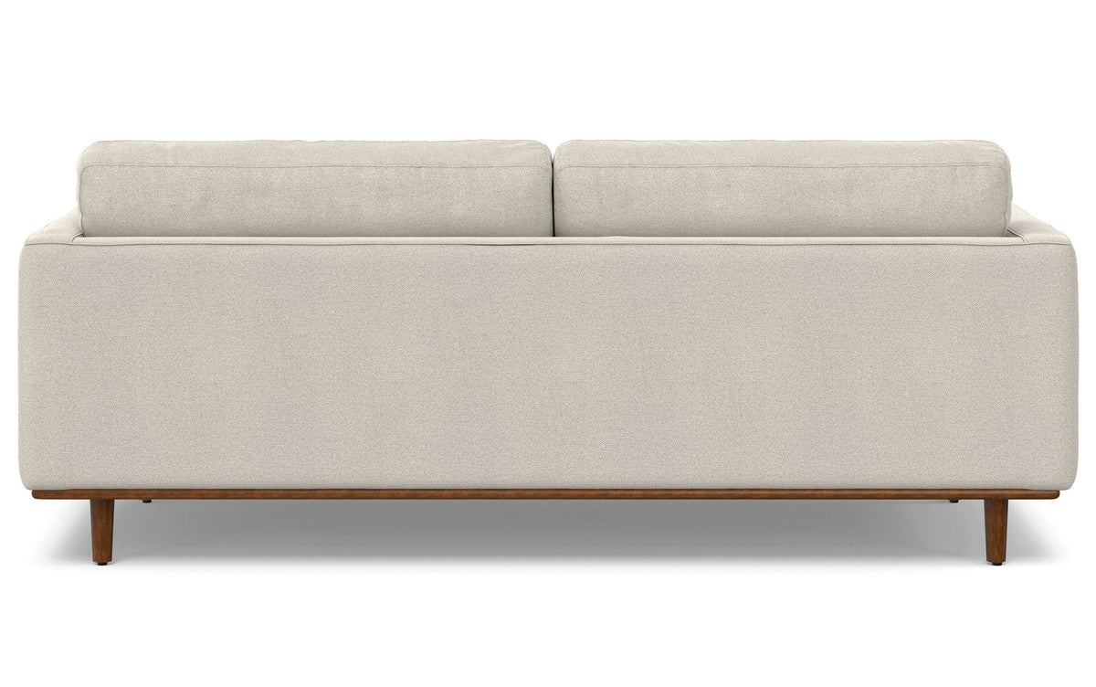 Cream White Woven-Blend Fabric | Morrison 88.5 inch Mid Century Sofa