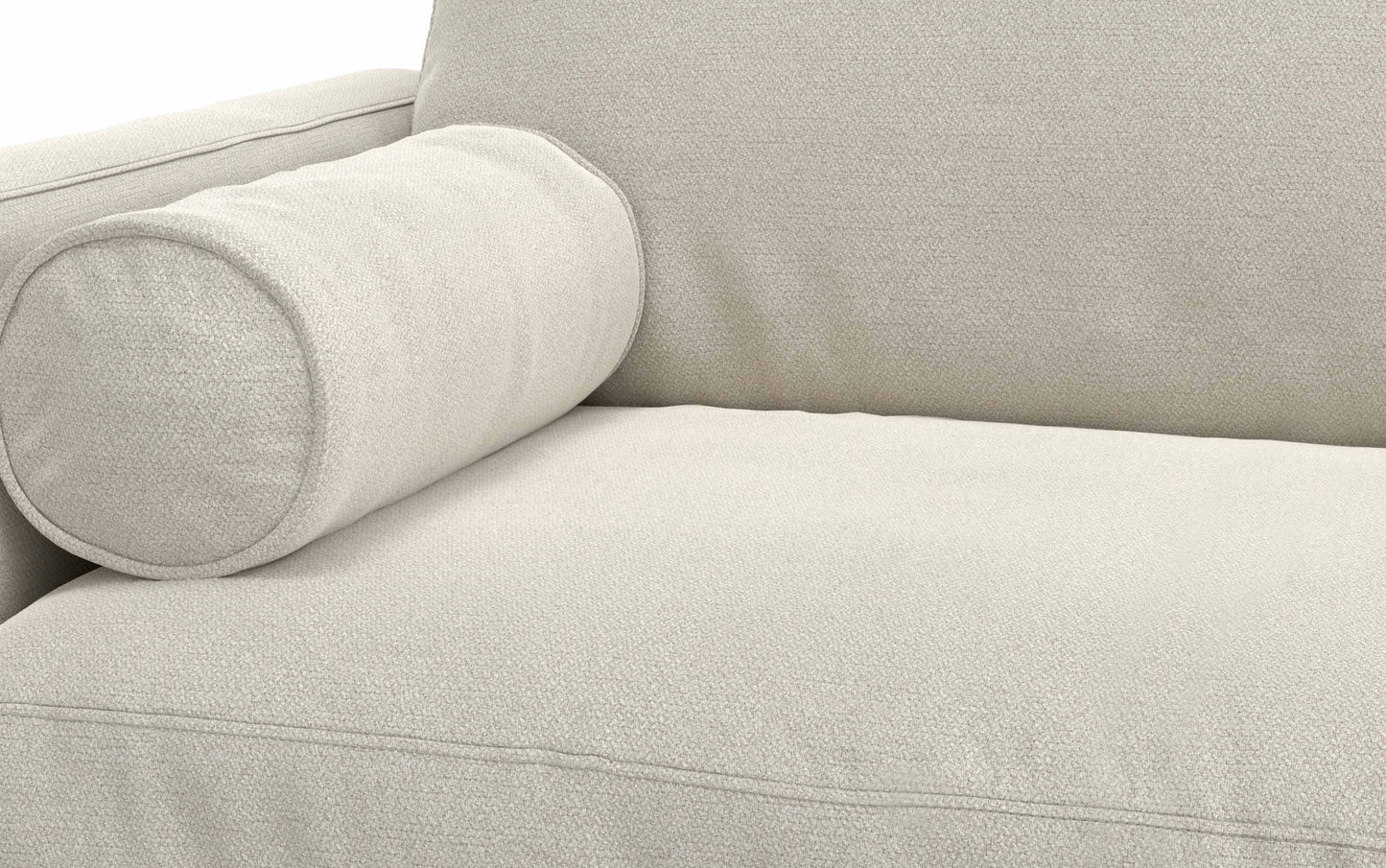 Cream White Woven-Blend Fabric | Morrison 88.5 inch Mid Century Sofa