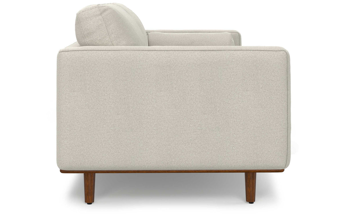 Cream White Woven-Blend Fabric | Morrison 88.5 inch Mid Century Sofa