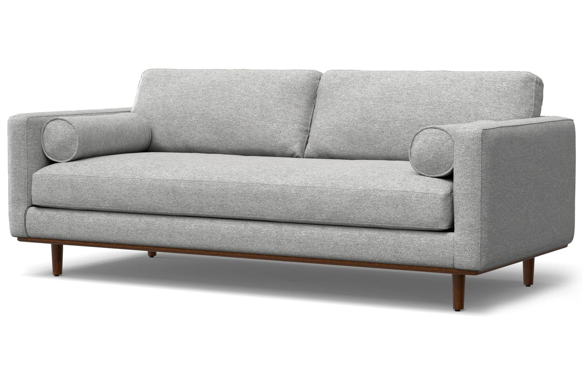 Mist Grey Woven-Blend Fabric | Morrison 88.5 inch Mid Century Sofa