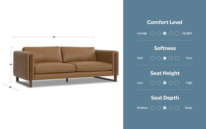 Butternut Brown Genuine Leather | Richard 83 inch Sofa in Genuine Leather