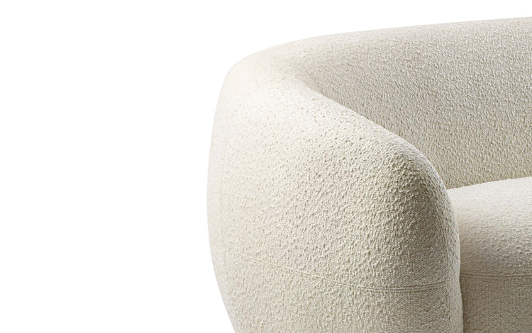 Vanilla Cream Boucle Performance Fabric | Sherri 89 inch Sofa in Boucle Performance Fabric