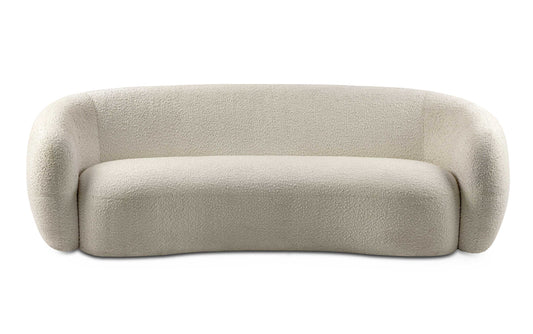 Vanilla Cream Boucle Performance Fabric | Sherri 89 inch Sofa in Boucle Performance Fabric