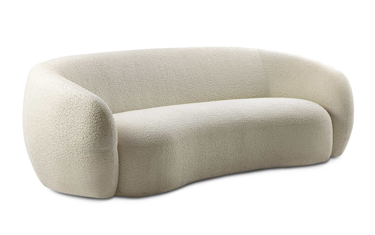 Vanilla Cream Boucle Performance Fabric | Sherri 89 inch Sofa in Boucle Performance Fabric