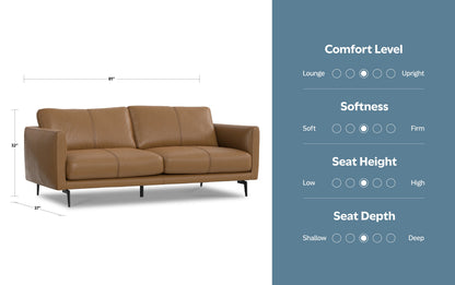 Butternut Brown Genuine Leather | Stevens 81 inch Sofa