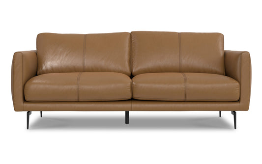 Butternut Brown Genuine Leather | Stevens 81 inch Sofa