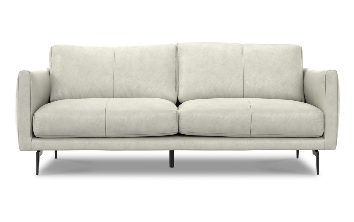 Light Smoke Grey Genuine Leather | Stevens 81 inch Sofa