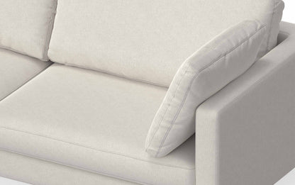 Cream Performance Fabric | Ava 90 inch Mid Century Sofa with Ottoman Set