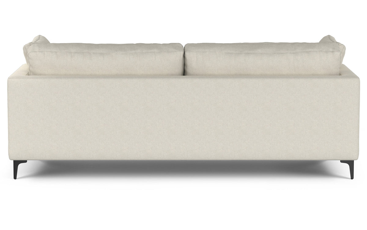 Cream Performance Fabric | Ava 90 inch Mid Century Sofa with Ottoman Set
