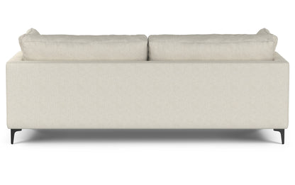 Cream Performance Fabric | Ava 90 inch Mid Century Sofa with Ottoman Set