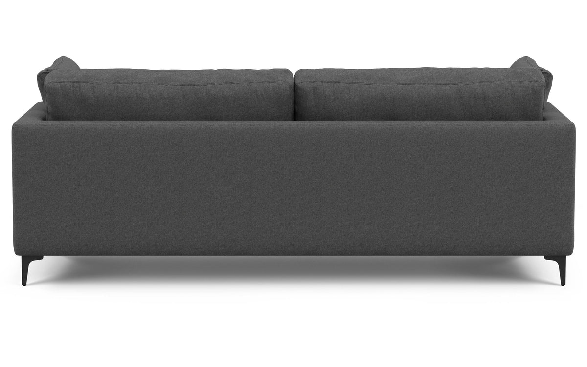 Pebble Grey Performance Fabric | Ava 90 inch Mid Century Sofa with Ottoman Set
