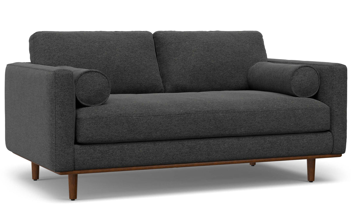 Charcoal Grey Woven-Blend Fabric | Morrison 72-inch Sofa and Ottoman Set in Woven-Blend Fabric