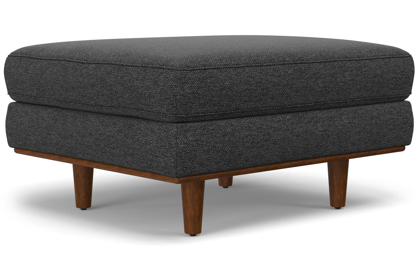 Charcoal Grey Woven-Blend Fabric | Morrison 72-inch Sofa and Ottoman Set in Woven-Blend Fabric