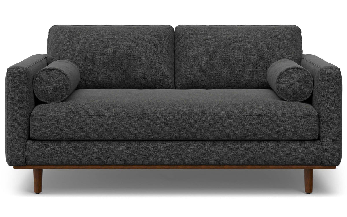Charcoal Grey Woven-Blend Fabric | Morrison 72-inch Sofa and Ottoman Set in Woven-Blend Fabric