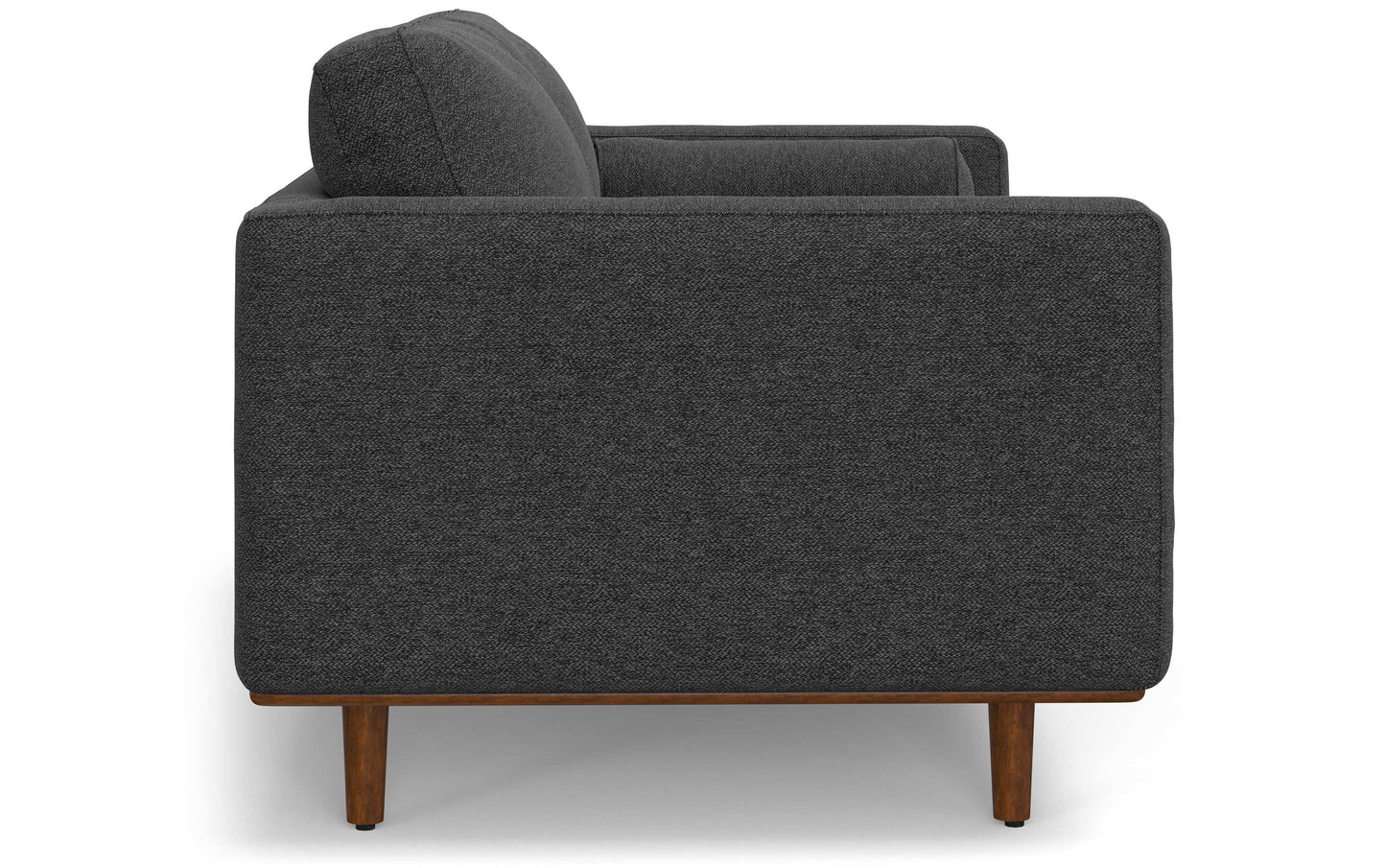 Charcoal Grey Woven-Blend Fabric | Morrison 72-inch Sofa and Ottoman Set in Woven-Blend Fabric
