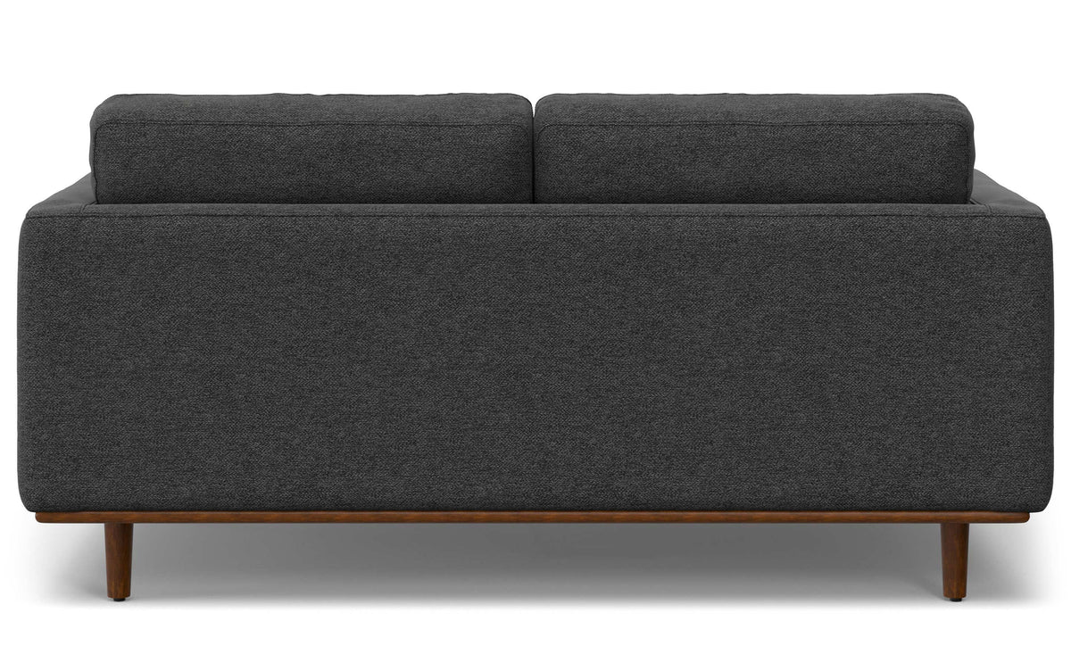 Charcoal Grey Woven-Blend Fabric | Morrison 72-inch Sofa and Ottoman Set in Woven-Blend Fabric