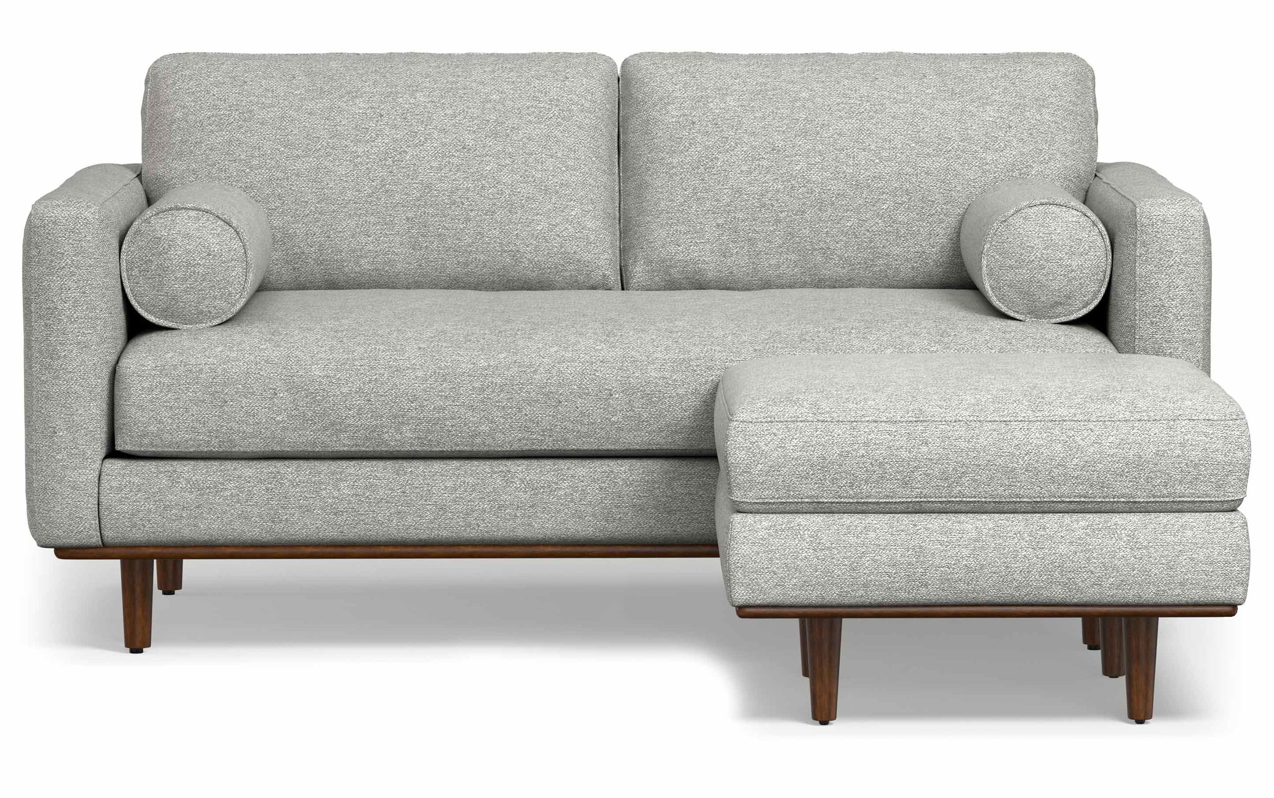 Mist Grey Woven-Blend Fabric | Morrison 72-inch Sofa and Ottoman Set in Woven-Blend Fabric