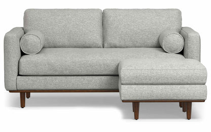 Mist Grey Woven-Blend Fabric | Morrison 72-inch Sofa and Ottoman Set in Woven-Blend Fabric