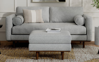Mist Grey Woven-Blend Fabric | Morrison 72-inch Sofa and Ottoman Set in Woven-Blend Fabric