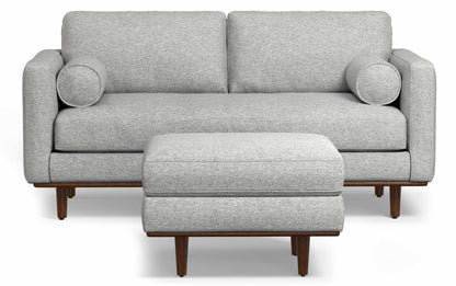 Mist Grey Woven-Blend Fabric | Morrison 72-inch Sofa and Ottoman Set in Woven-Blend Fabric