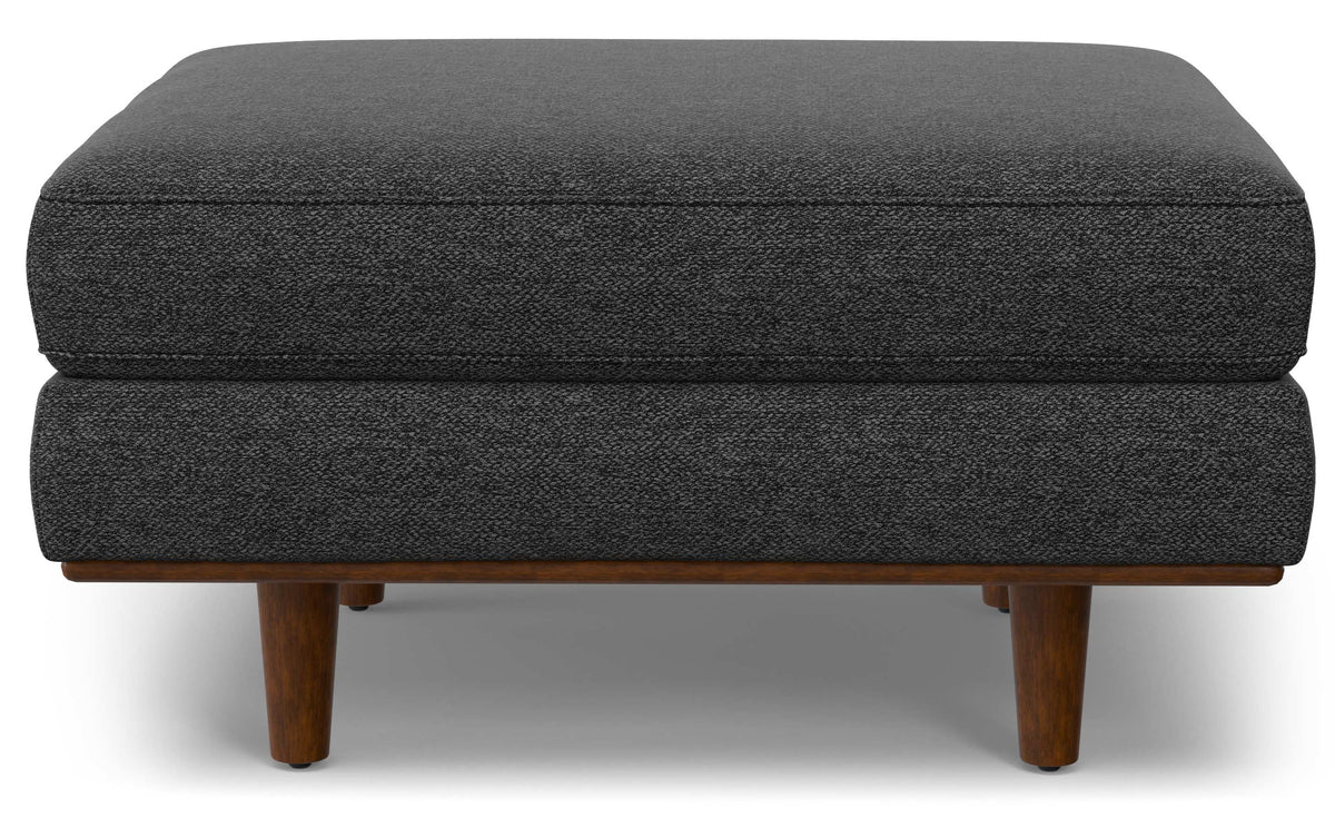 Charcoal Grey Woven-Blend Fabric | Morrison 89-inch Sofa and Ottoman Set