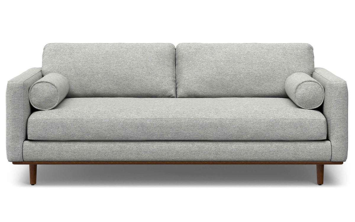 Mist Grey Woven-Blend Fabric | Morrison 89-inch Sofa and Ottoman Set