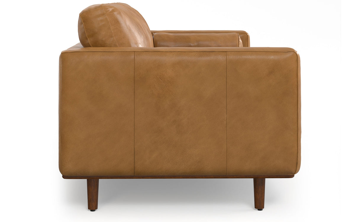 Sienna Genuine Top Grain Leather | Morrison 89-inch Sofa and Ottoman Set in Genuine Leather