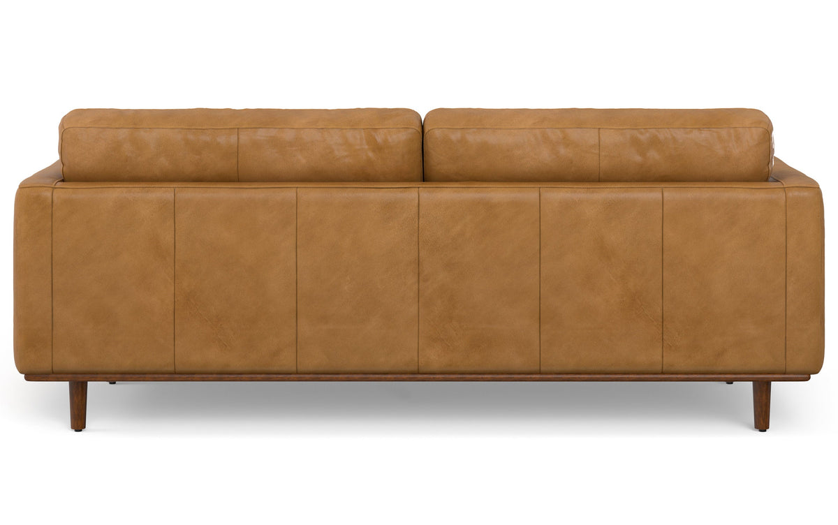 Sienna Genuine Top Grain Leather | Morrison 89-inch Sofa and Ottoman Set in Genuine Leather