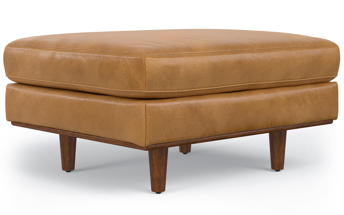 Sienna Genuine Top Grain Leather | Morrison 89-inch Sofa and Ottoman Set in Genuine Leather