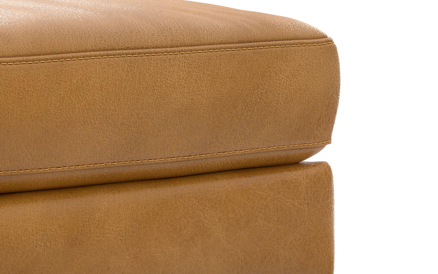 Sienna Genuine Top Grain Leather | Morrison 89-inch Sofa and Ottoman Set in Genuine Leather