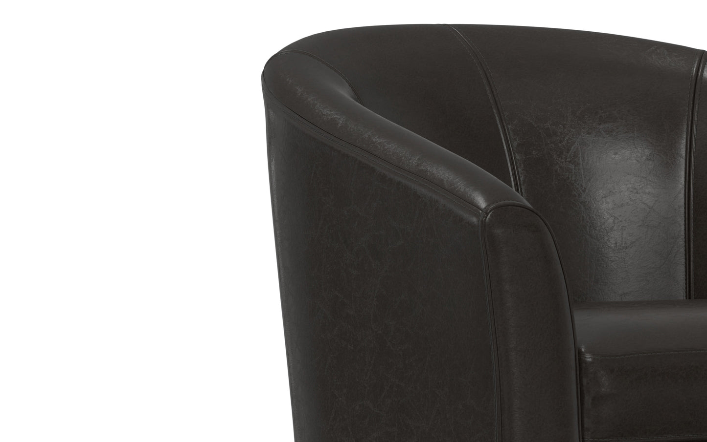 Tanners Brown Vegan Leather | Austin Vegan Leather Tub Chair