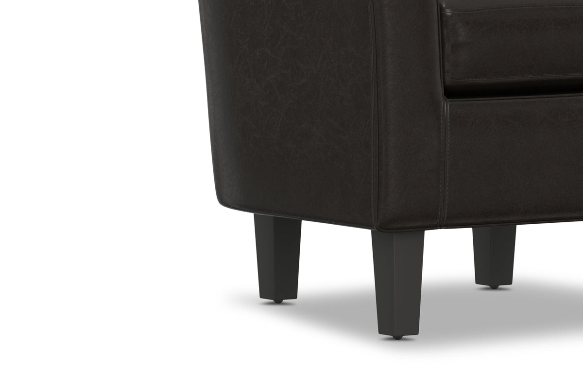Tanners Brown Vegan Leather | Austin Vegan Leather Tub Chair