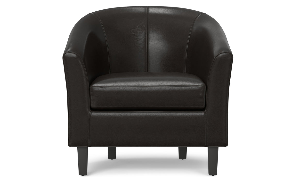 Tanners Brown Vegan Leather | Austin Vegan Leather Tub Chair