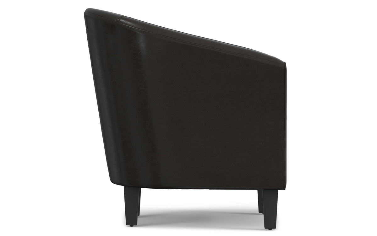 Tanners Brown Vegan Leather | Austin Vegan Leather Tub Chair