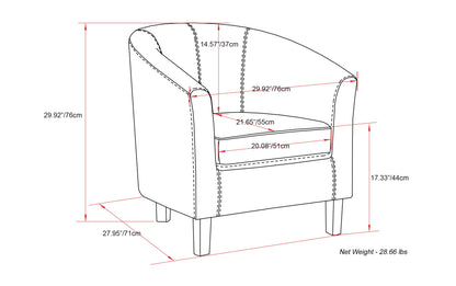 Espresso Vegan Leather | Austin Vegan Leather Tub Chair