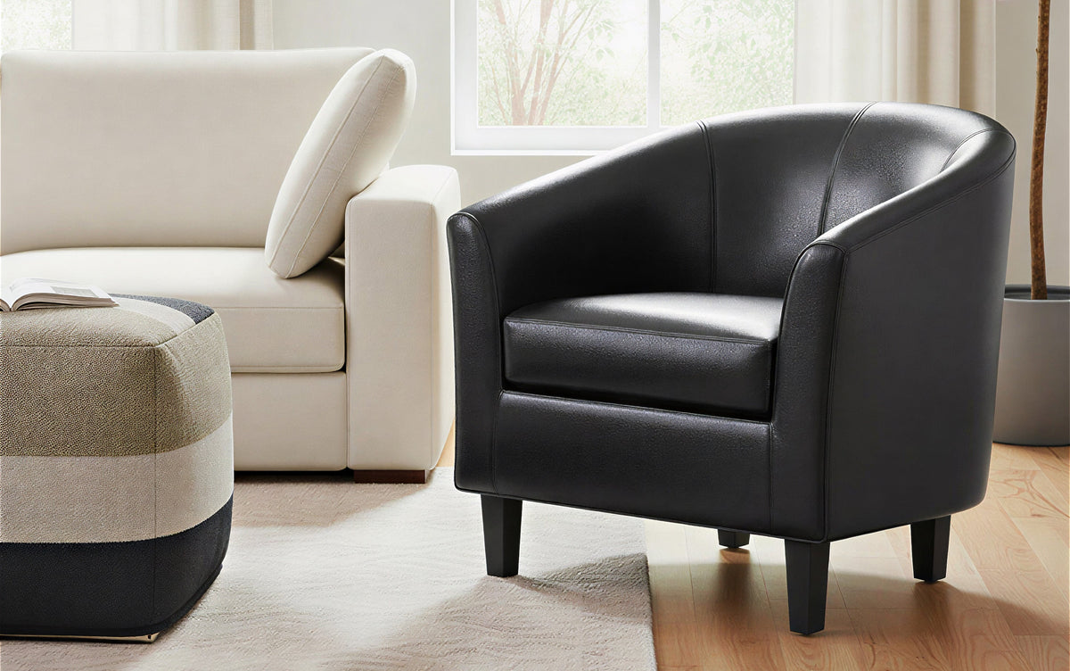 Espresso Vegan Leather | Austin Vegan Leather Tub Chair