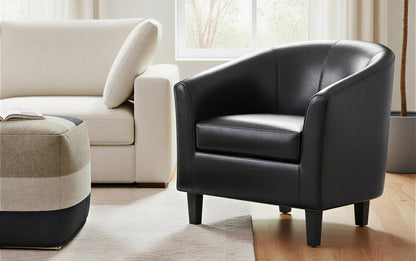 Espresso Vegan Leather | Austin Vegan Leather Tub Chair