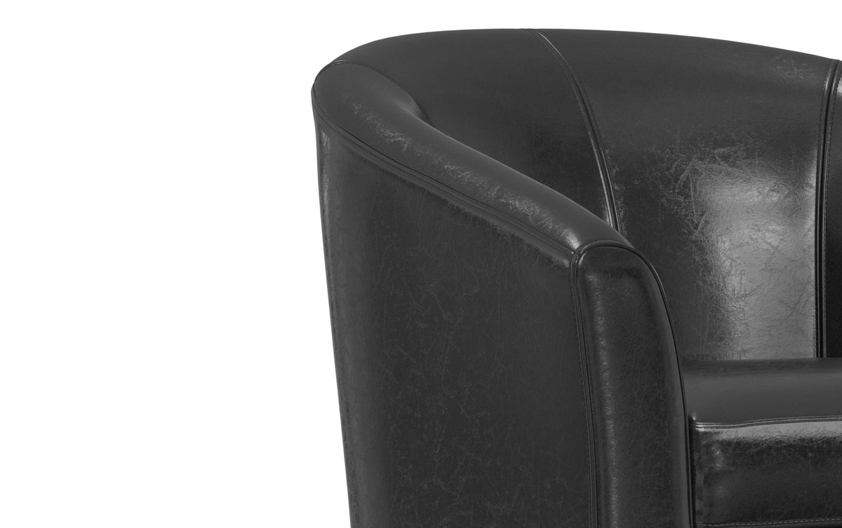 Espresso Vegan Leather | Austin Vegan Leather Tub Chair